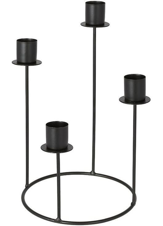 Свічник металевий "Nottingham" 14х14х27см на 4 свічі, чорний Bona (332666124)