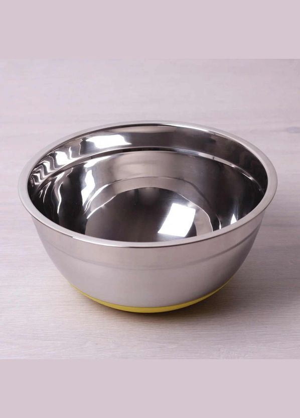 Миска d-22 x 10 см із нержавіючої сталі із силіконовим дном КМ-4348 Kamille (317045922)