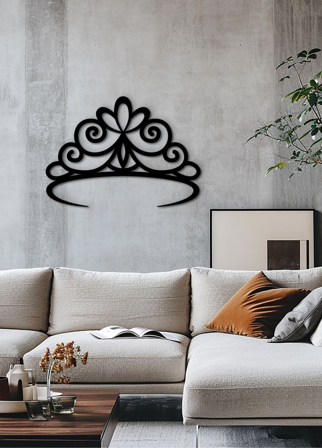 Интерьерная картина на стену, декоративное панно из дерева "Корона принцессы", стиль минимализм 25х18 см Woodyard (292012942)