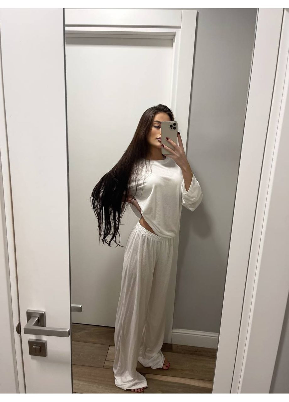 Молочна жіночий домашній костюм з віскози Osoblyva