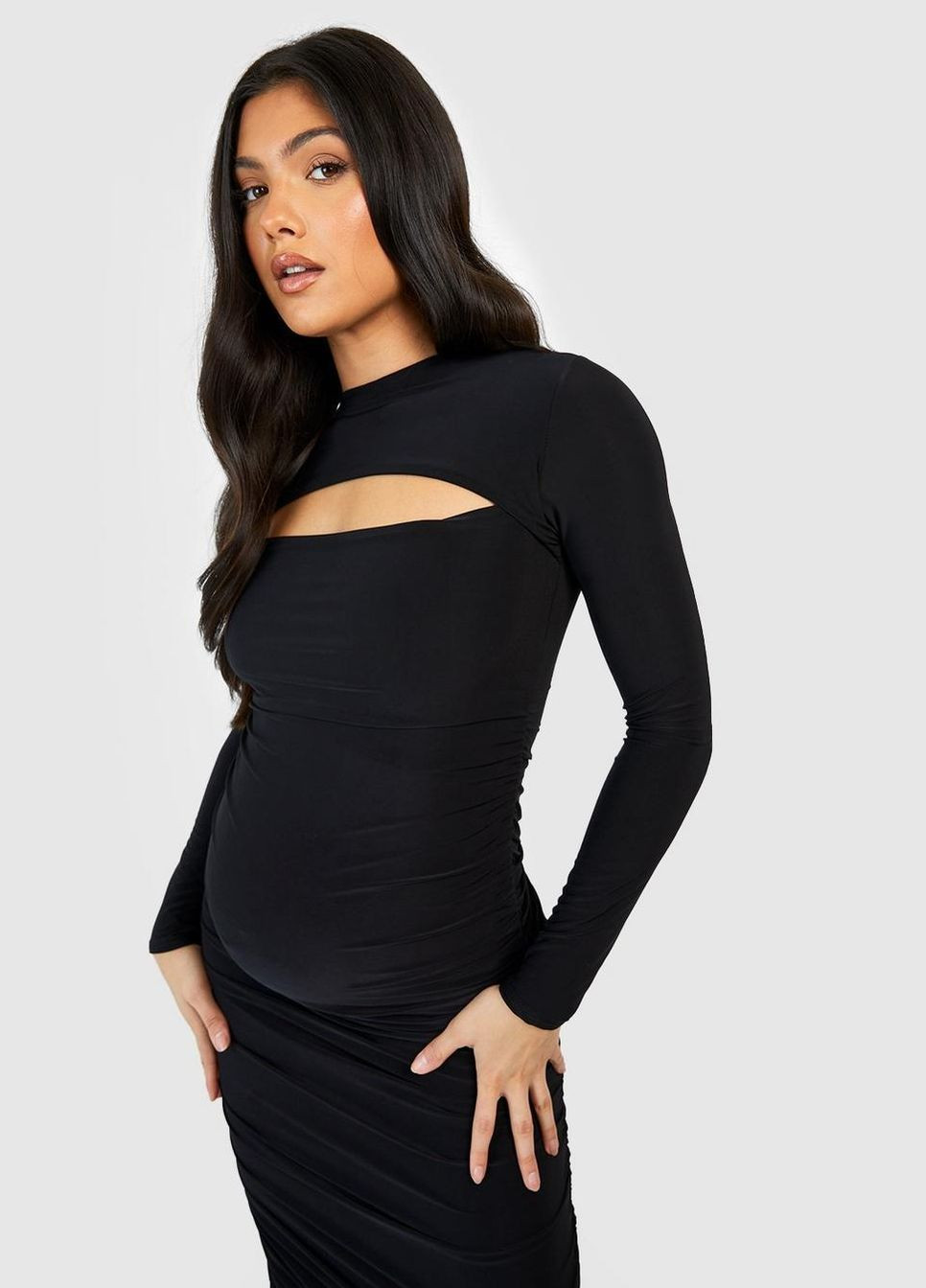 Черное платье для беременных Boohoo