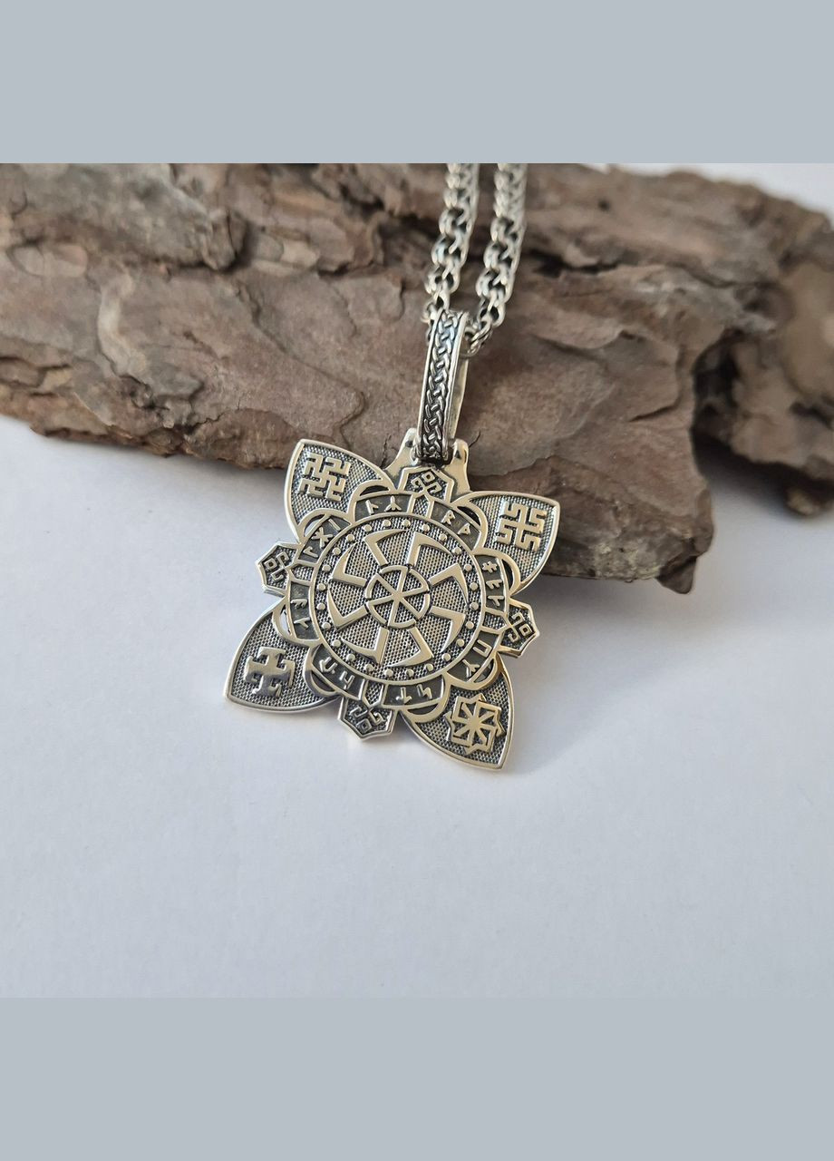 Серебряная подвеска оберег амулет Орден Света черненное серебро 925 пробы (АРТ.93688) 9.00г No Brand (323223269)