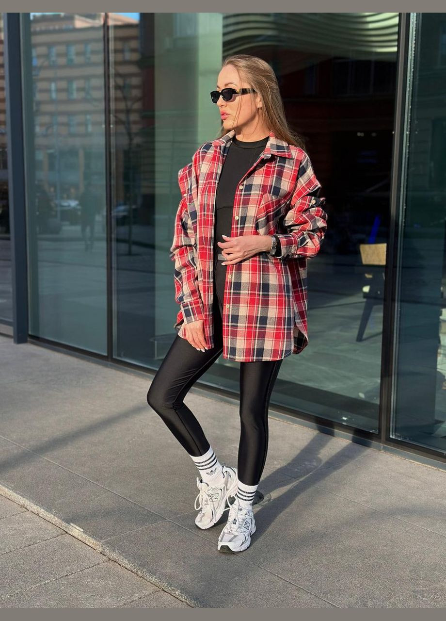 Жіноча сорочка в клітинку зі зйомними рукавами Синій/Червоний Maybel (329039298)