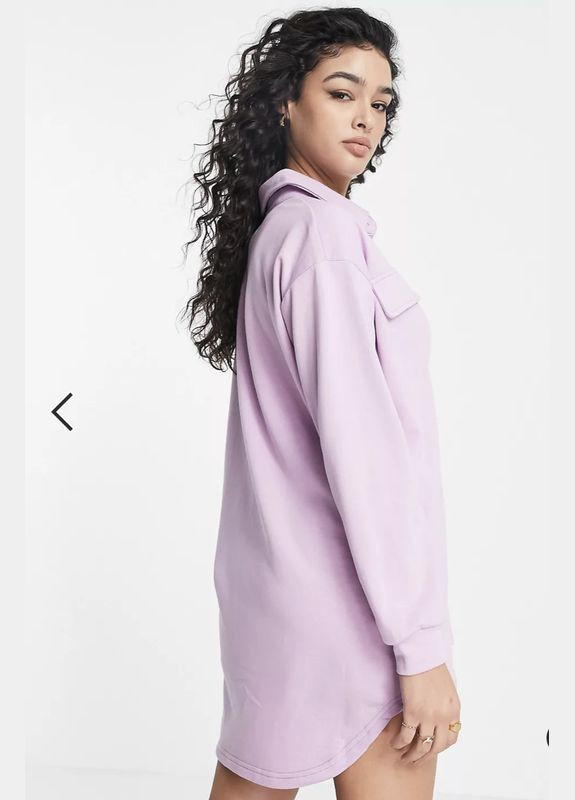Лиловая вечерний, кэжуал, повседневный, пляжный, домашний, спортивная, праздничный рубашка Asos с длинным рукавом