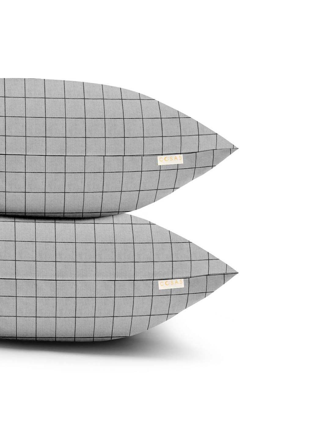 Сімейна постіль з простирадлом на гумці GREY GEOMETRY CS7 2х160х220 см Cosas (307475127)