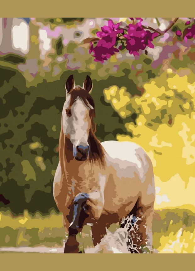 Картина по номерам Скакун у цветов SY6570 40х50 см ( ) Strateg (328946923)