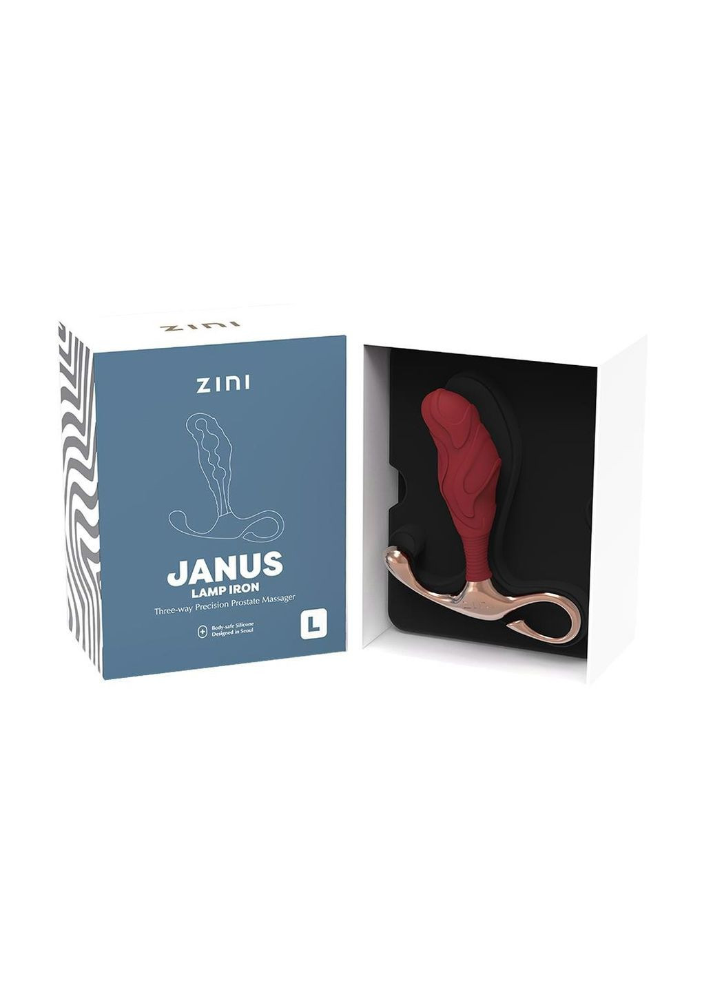 Масажер простати рельєфний, L, Janus Lamp Iron бордовий, 11.9 х 3.3 см Zini (298408904)