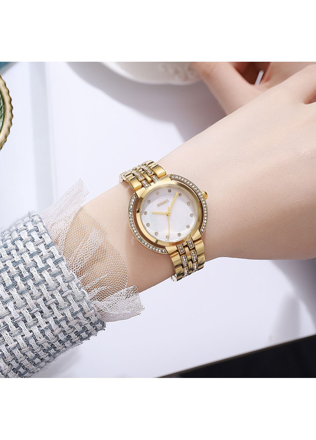 Годинники золотисті кварцові жіночі з нержавіючої сталі водонепроникні стрілочні для часу ProDobro (367264967)