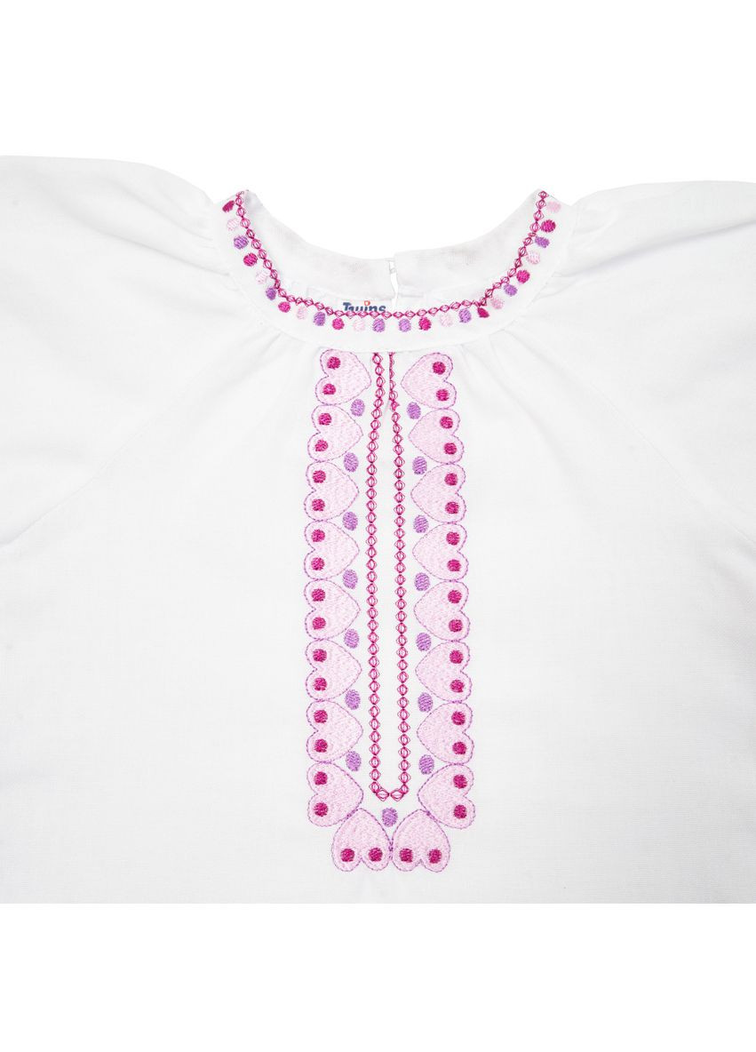 Белая вышиванка для девочки сиреневая, р.92, violet () Twins 88OTSB92-11