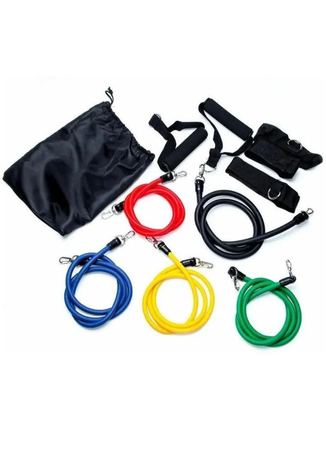 Еспандер 5 джгутів з посиленими карабінами + чохол (1756374655) No Brand (325219470)