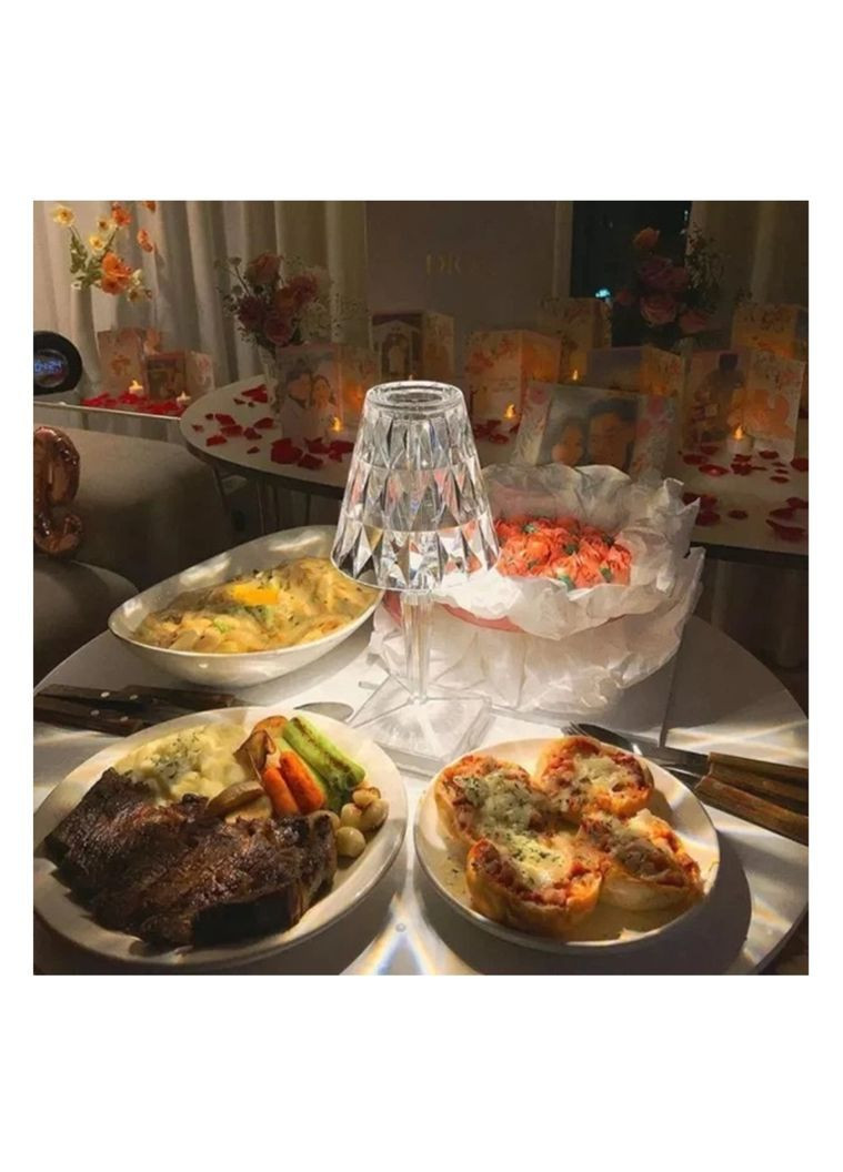 Настольная беспроводная хрустальная лампа No Brand (369959313)