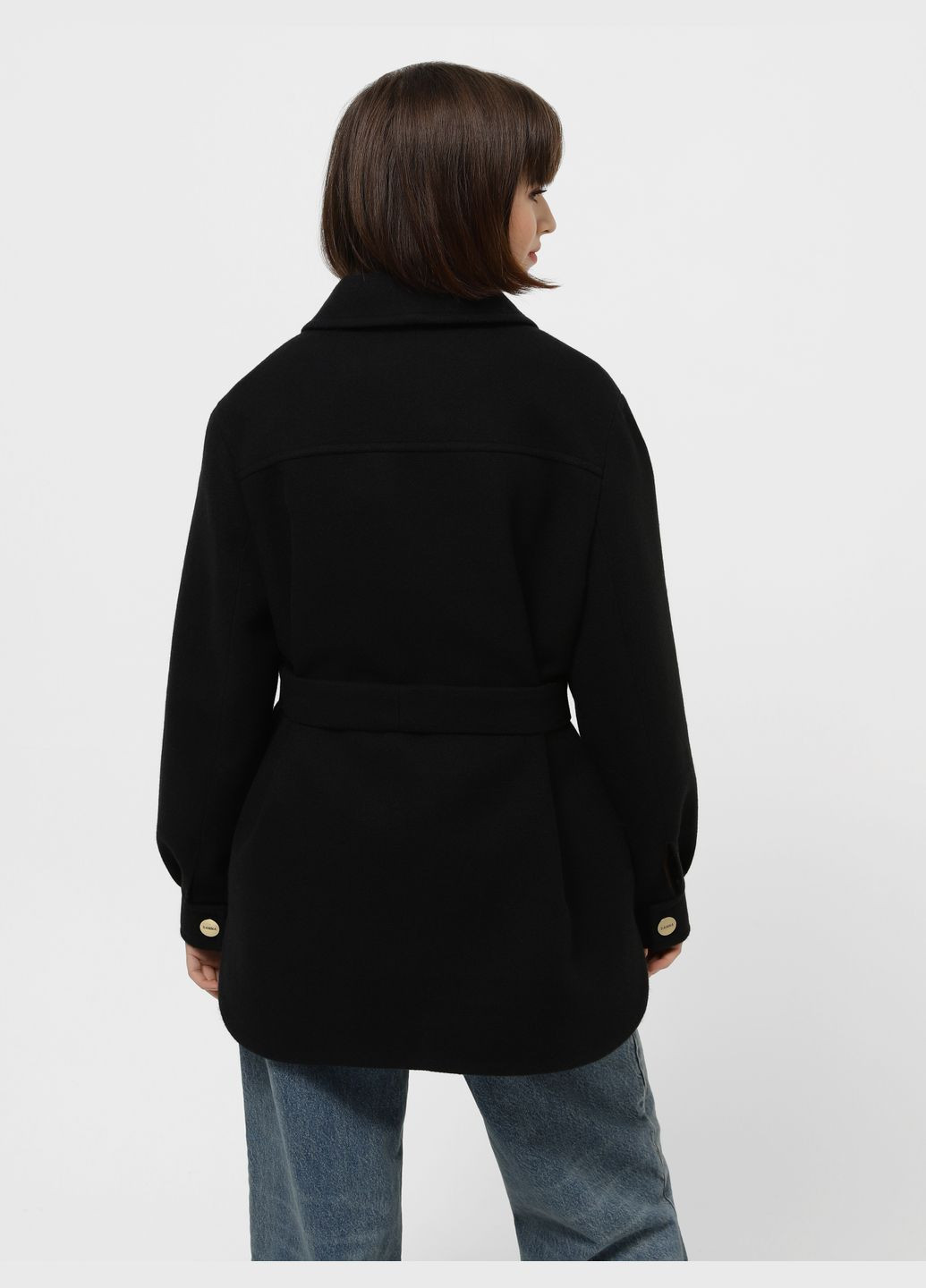 Чорне демісезонне Пальто демісезонне чорне 1577BL пальто-сорочка DANNA