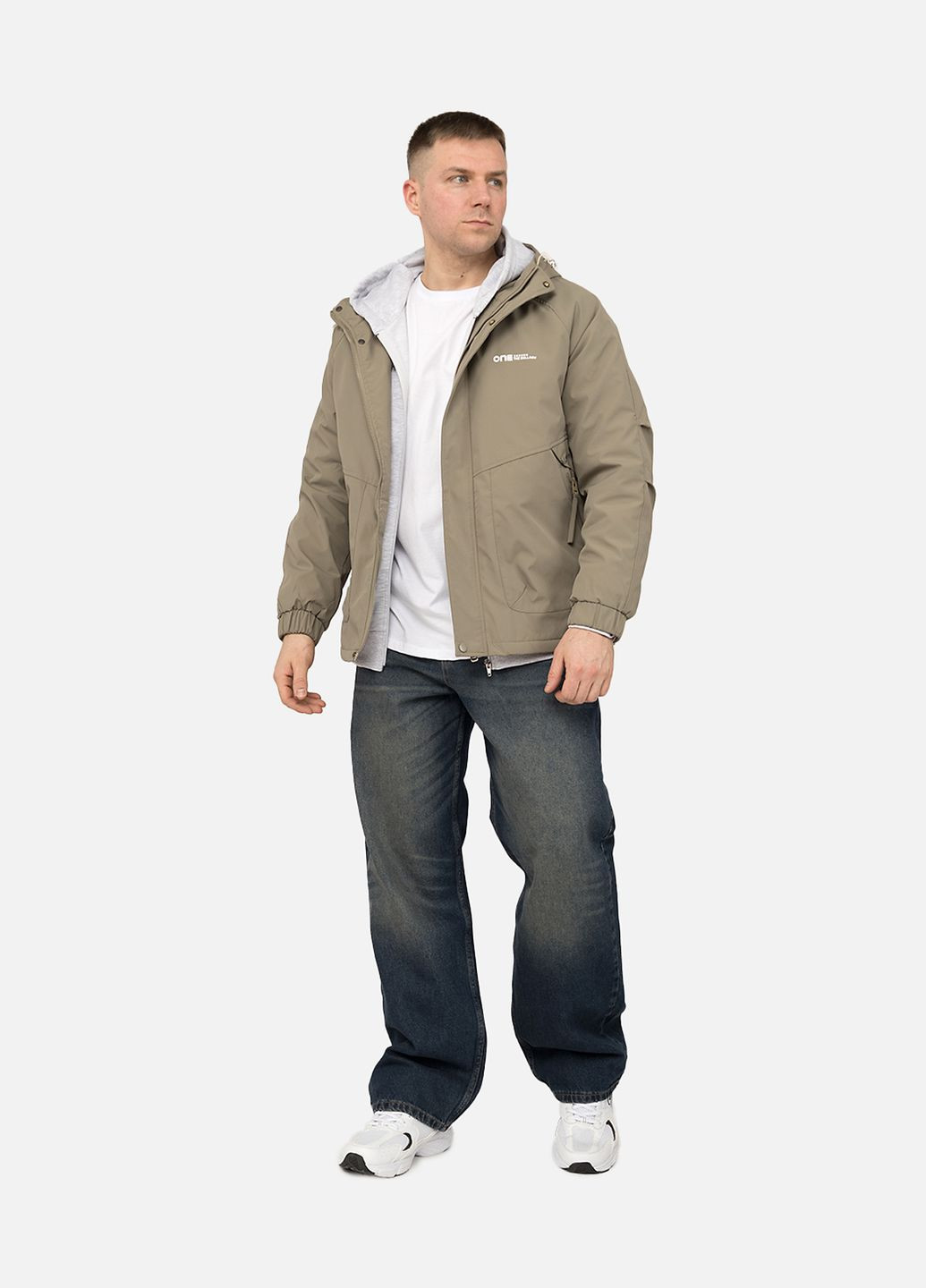 Оливкова (хакі) демісезонна куртка чоловіча колір хакі цб-00267283 DESIGN Brand