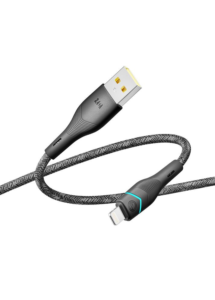 Кабель USB RC-RL15 RGB Light Lightning 12W 1.2m Чорний No Brand (317631505)