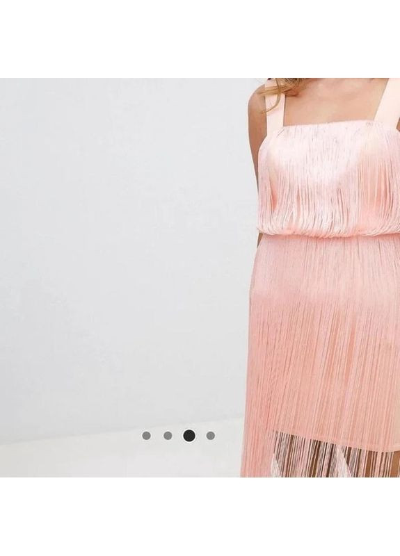 Рожева сукня з довгою бахромою неопрен ніжно-рожева Asos