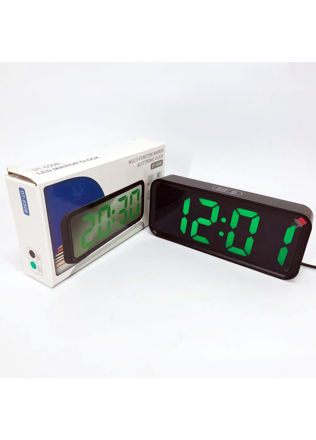 Часы настольные DT-6508 с будильником и USB зарядкой с зеленой подсветкой, лед часы настольные No Brand (365813166)