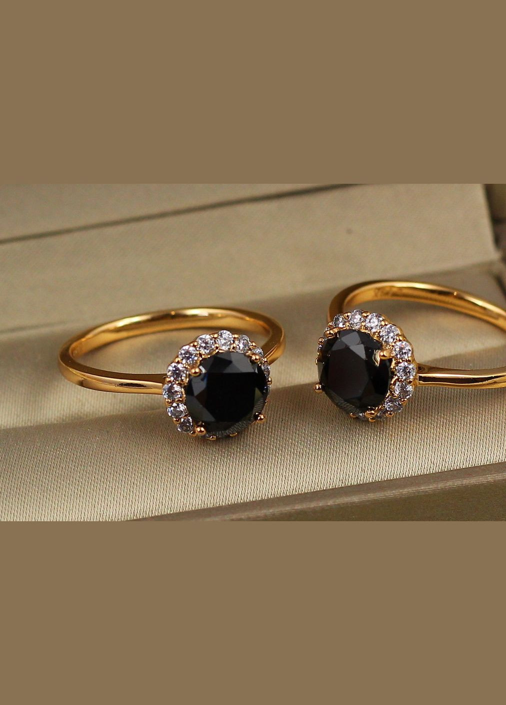 Кольцо две площадки с черным камнем р. Xuping Jewelry (316607295)