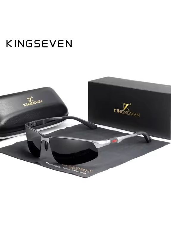 Мужские поляризационные солнцезащитные очки 9121 Gun Grey KINGSEVEN (315883521)