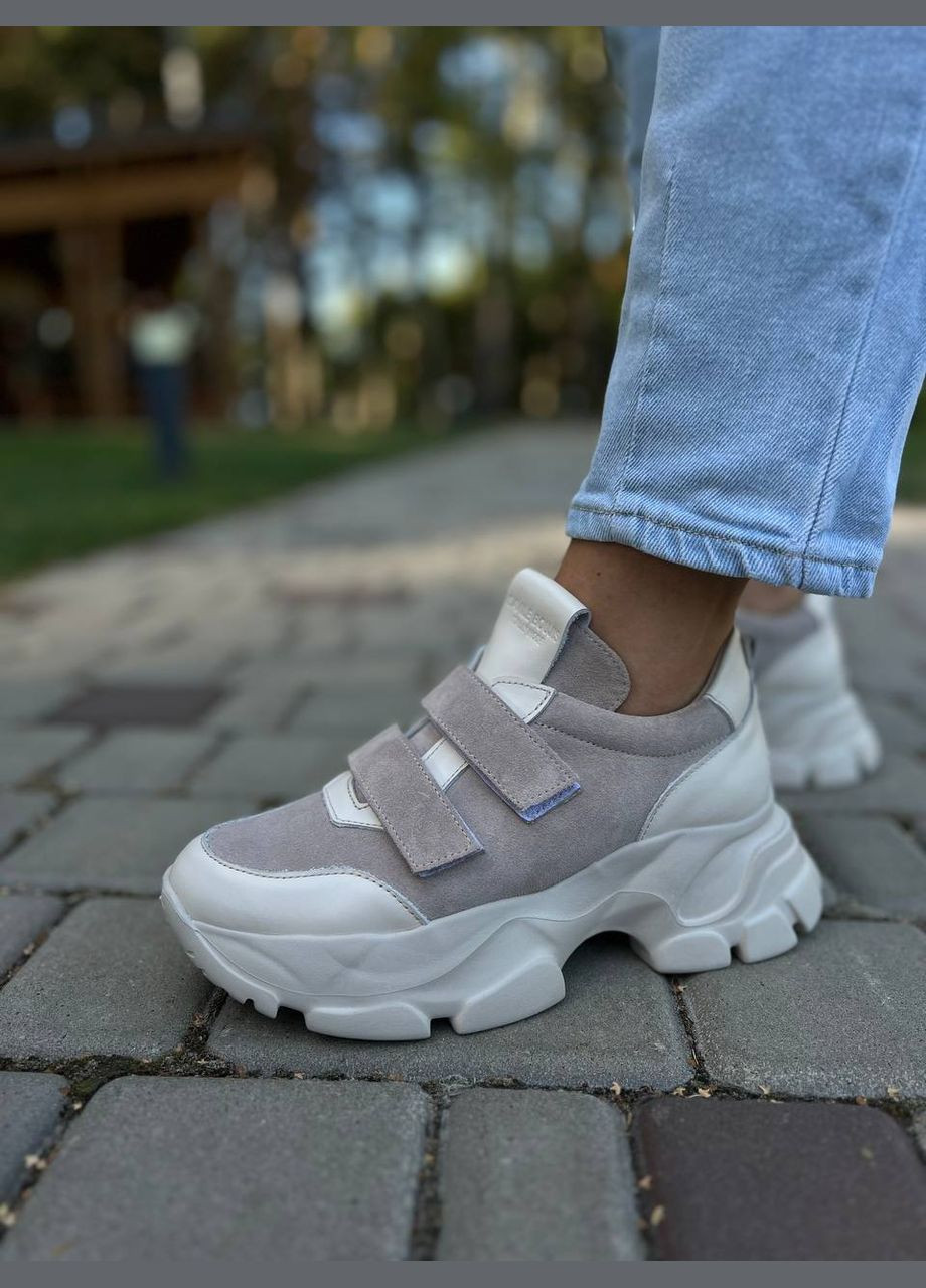 Кросівки жіночі бежеві масивні замшеві (1579) No Brand бежеві демісезони (313293425)