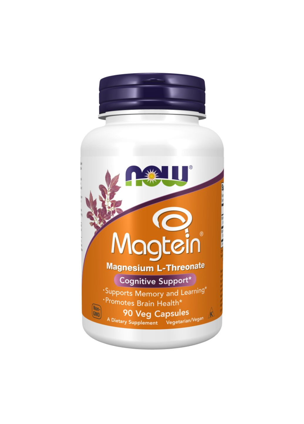 Магний L-треонат Magtein 90 vcaps для нервной системы и сна поддержка мозга и памяти Now Foods (368990965)