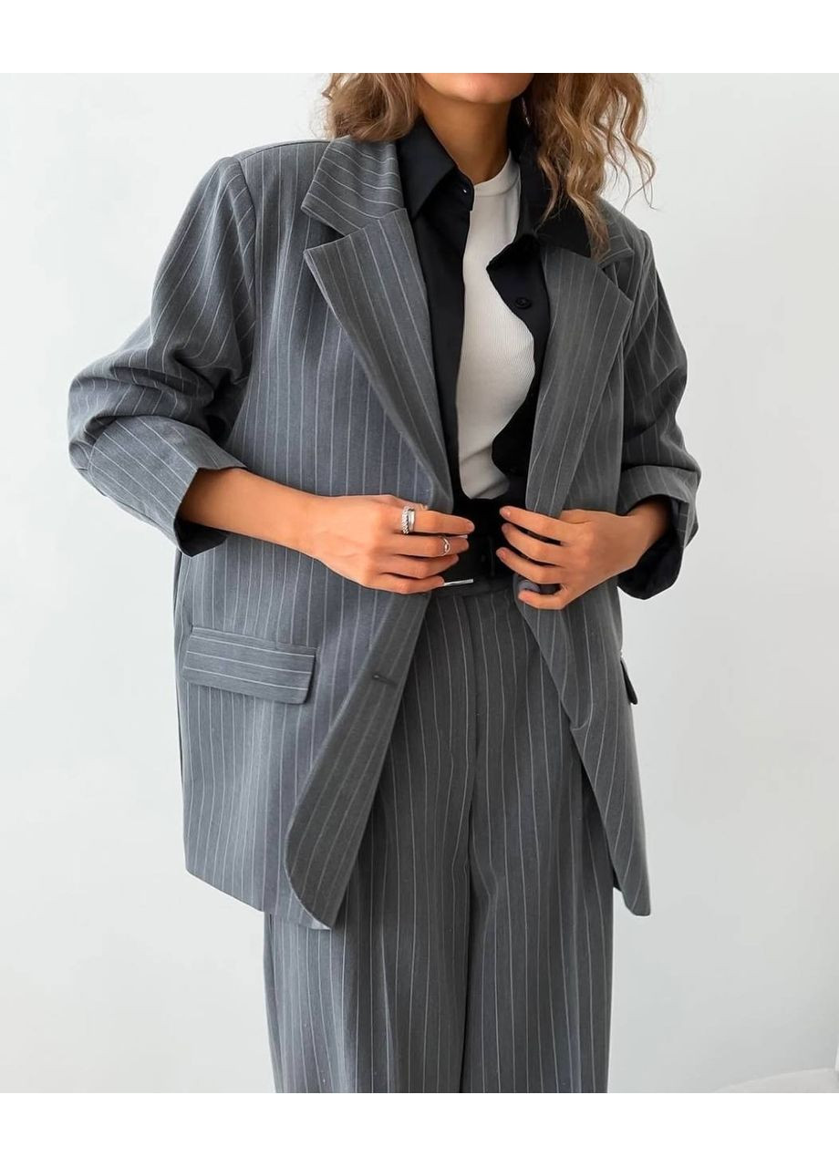 Костюм (пиджак, брюки), цвет Серый Fashion (361310446)
