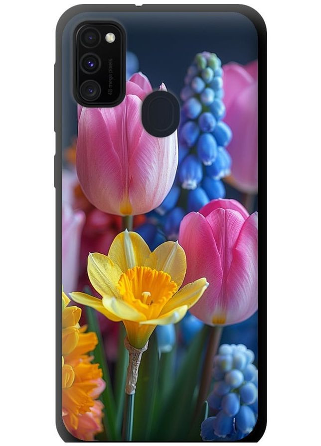 TPU чорний чохол 'Весняні квіти' для Endorphone Samsung Galaxy M21 M215F (285785257)