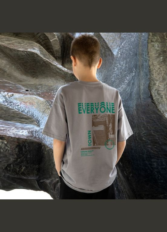 Бежева літня підліткова футболка для хлопчика fttm-25-9 оверсайз GABBI