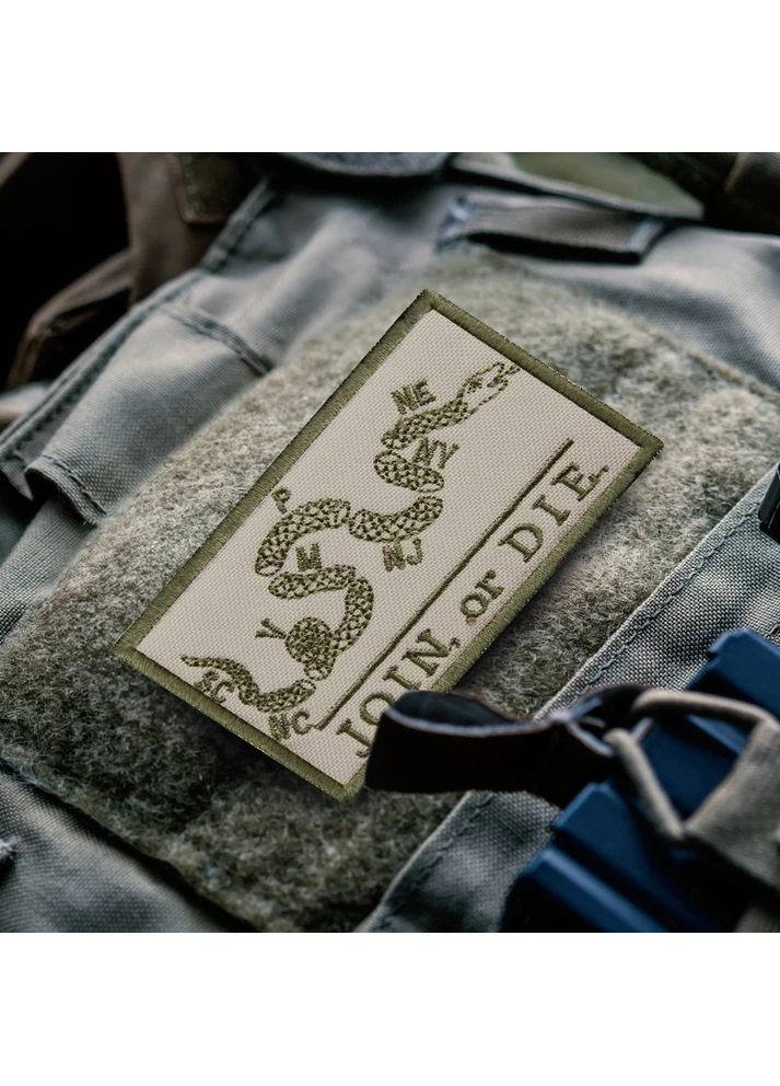 Набор шевронов 4 шт с липучкой JOIN OR DIE + DON'T TREAD ON ME + 1776 + Флаг США 5х8 см, вышитый патч нашивка шеврон IDEIA (392482929)