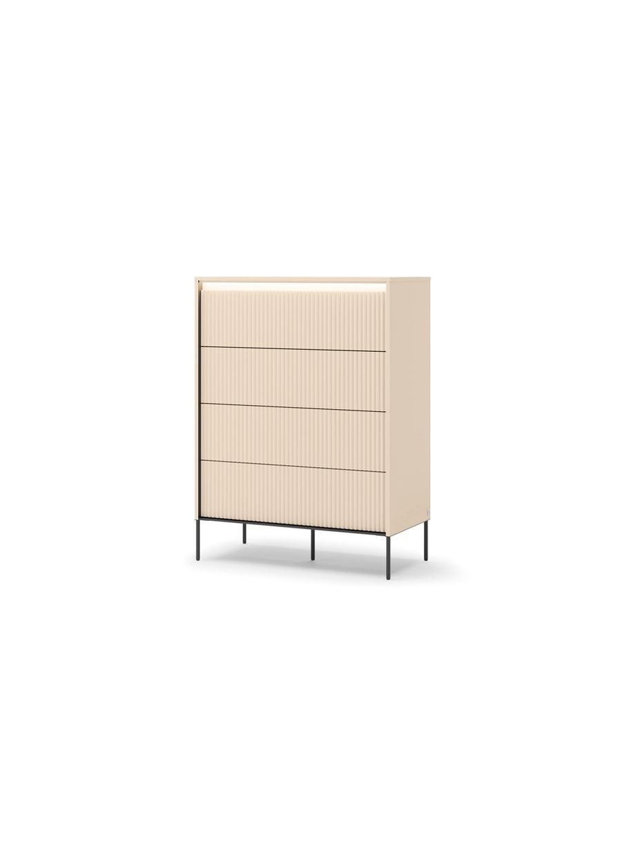 Комод высокий 4ш Trend TS-04 с подсветкой бежевый LENART (356683949)