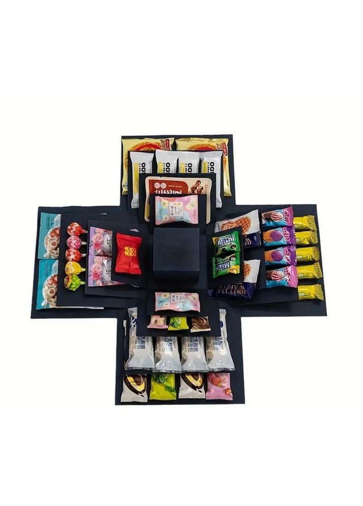 Подарункова коробка сюрприз 5-рівнева набір 5 шт (без наповнення) чорний No Brand (362050759)