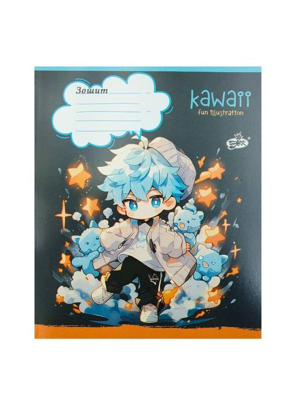 Тетрадь 12 листов клетка " " / Kawaii иллюстрации Бріск (342417363)