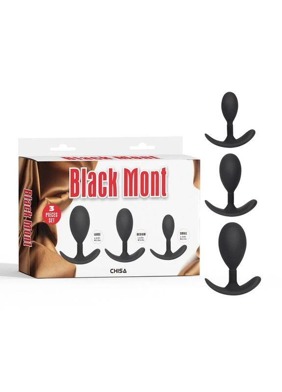 Набір анальних пробок різного розміру чорного кольору Anal Trainer Kit Chisa (382539230)