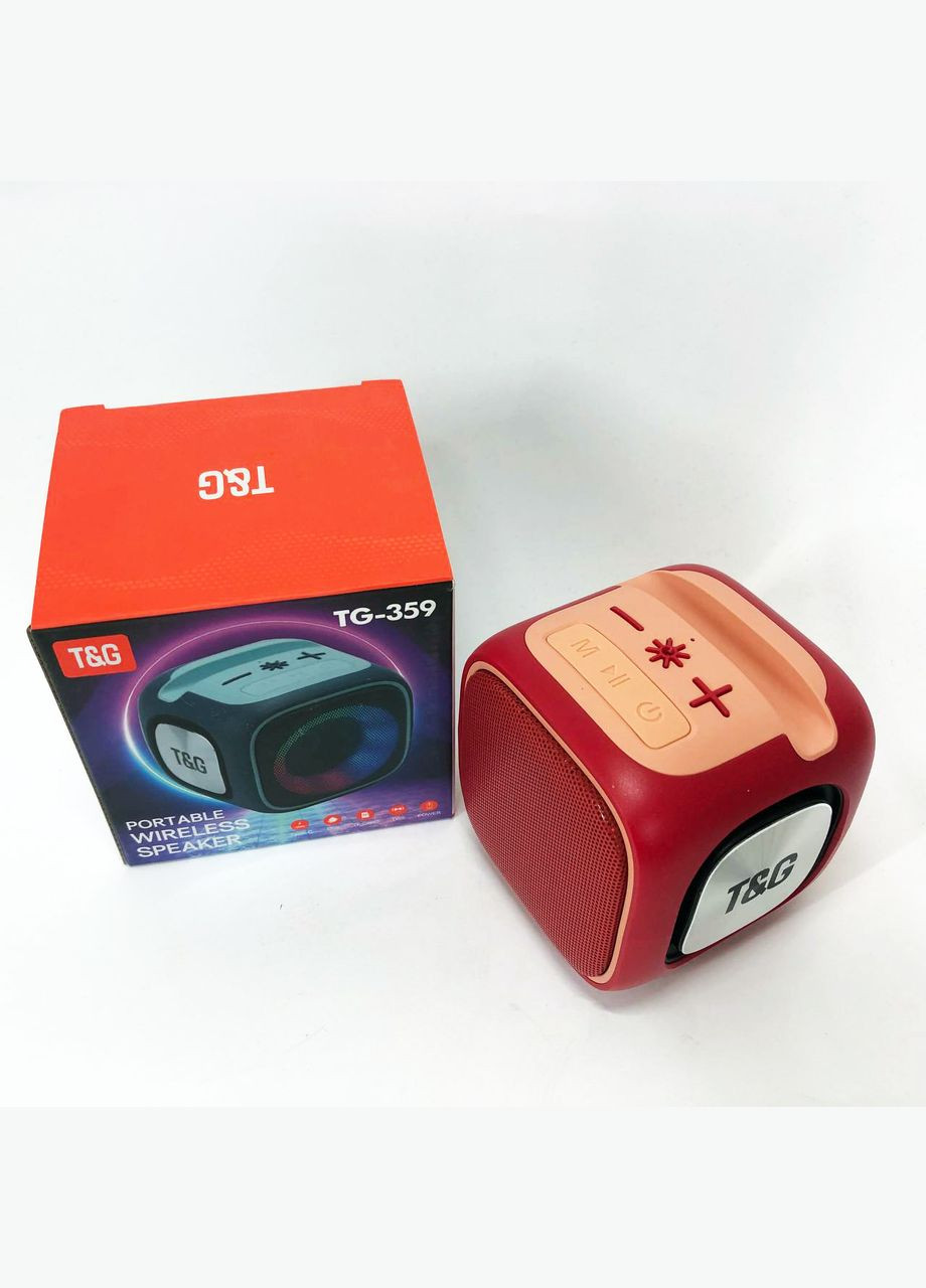 Портативная Bluetooth колонка TG359 7W с RGB-подсветкой. Цвет: корасный T&G (297443668)