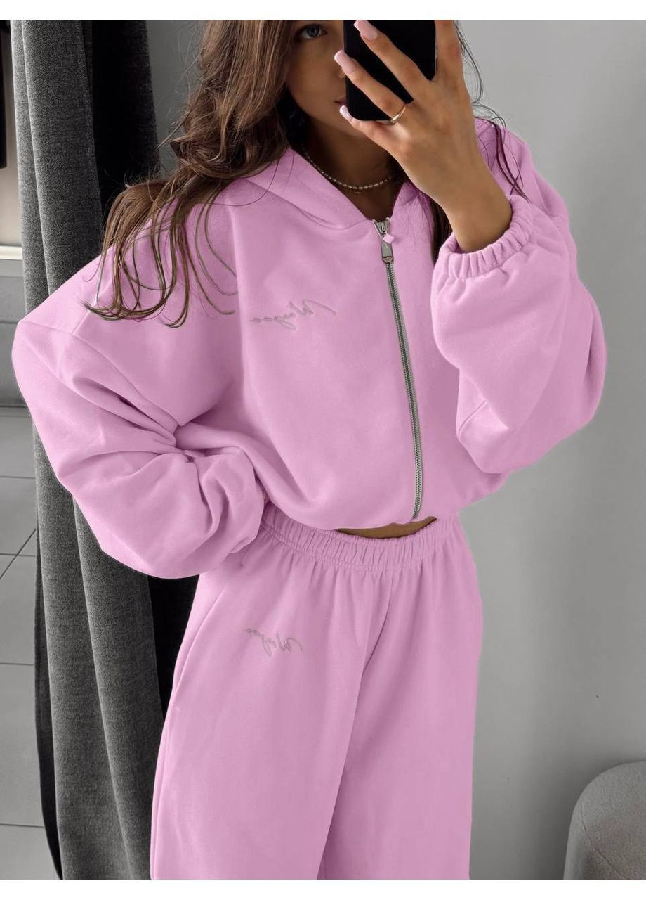 Костюм с вышивкой турецкая тринитка Пенье на мягком флисе, двойной капюшон, утяжка на цвете и брюках Україна (365685963)