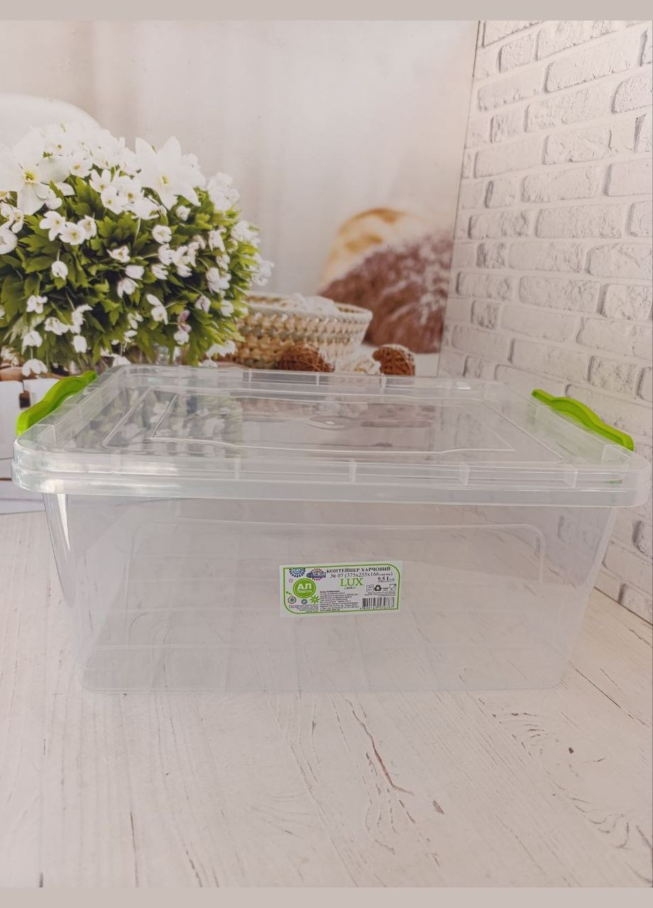 Контейнер для зберігання Ал-пластик Lux 7 поліпропілен 9,5 л 37,5х25 см Прозорий MAP-70767 Ал-Пластик (347581431)