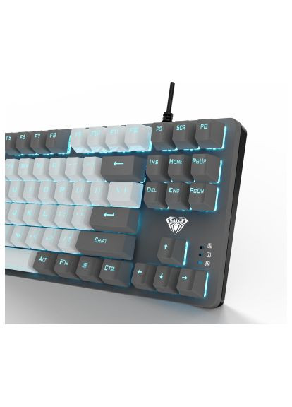 Клавиатура (6948391240688) Aula f3287 keycap krgd blue usb ua white/grey (278312354)