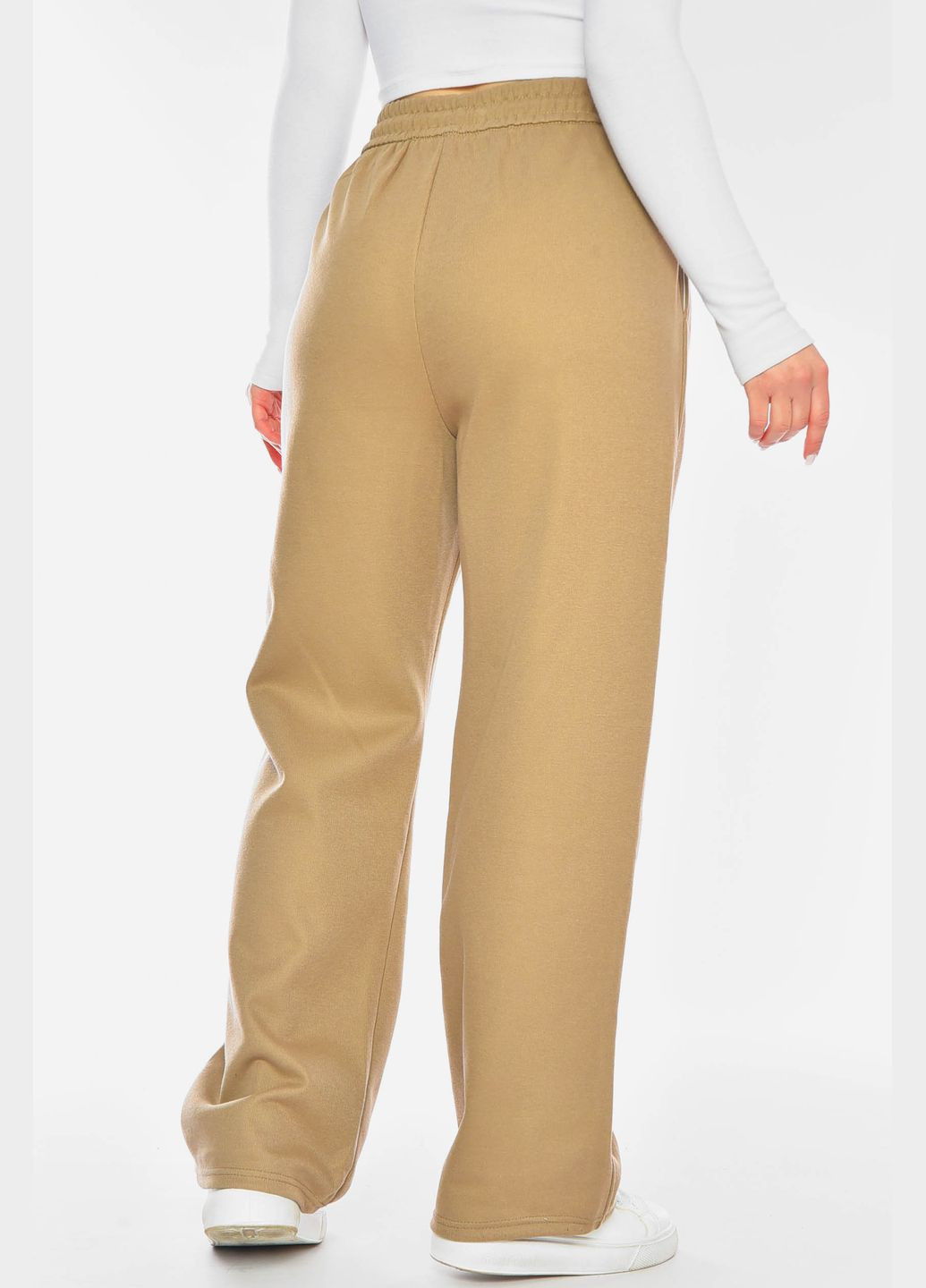 Штаны женские однотонные бежевого цвета Let's Shop (329995741)