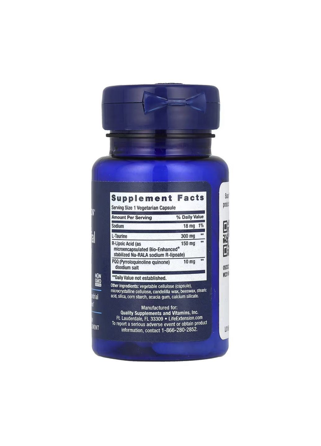 Биодобавка для энергии Mitochondrial Basics с PQQ 30 капсул без глютена Life Extension (367956628)