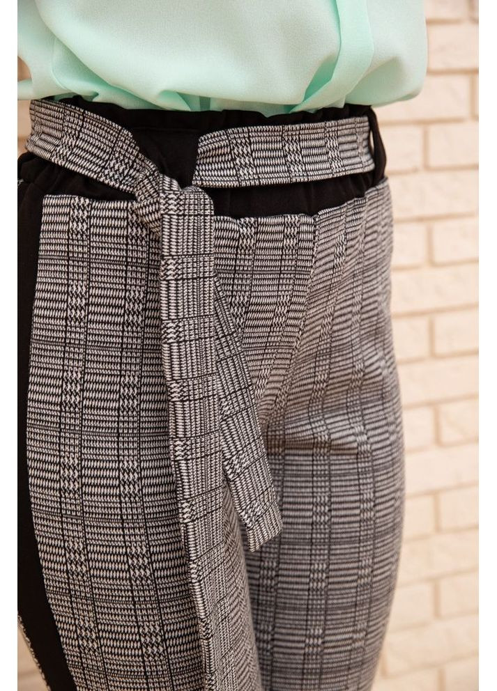 Жіночі вкорочені штани, в клітку з лампасами, колір Сірий, 172R9314-3 Ager (315134250)