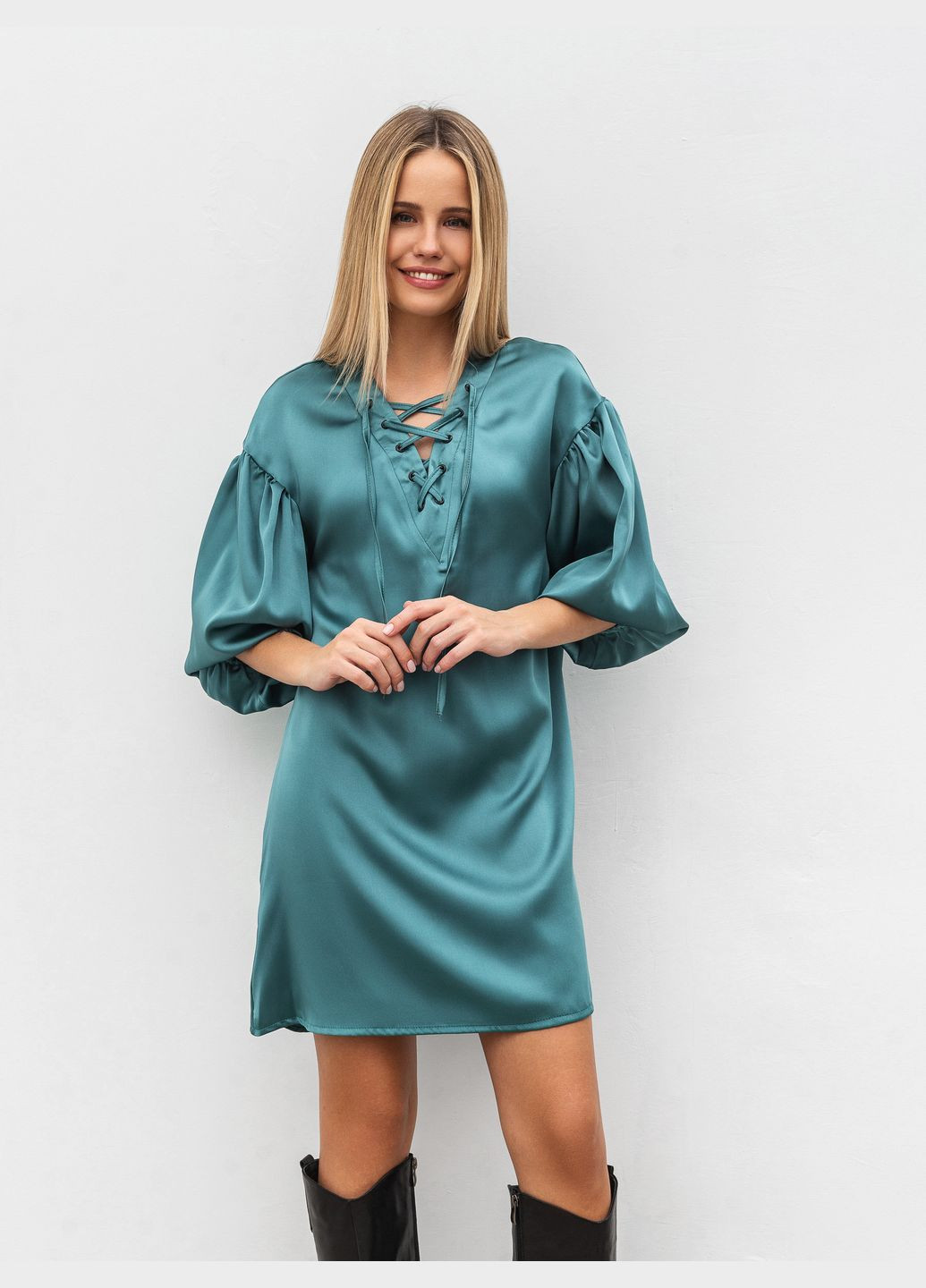 Бірюзова сукня Romashka однотонна