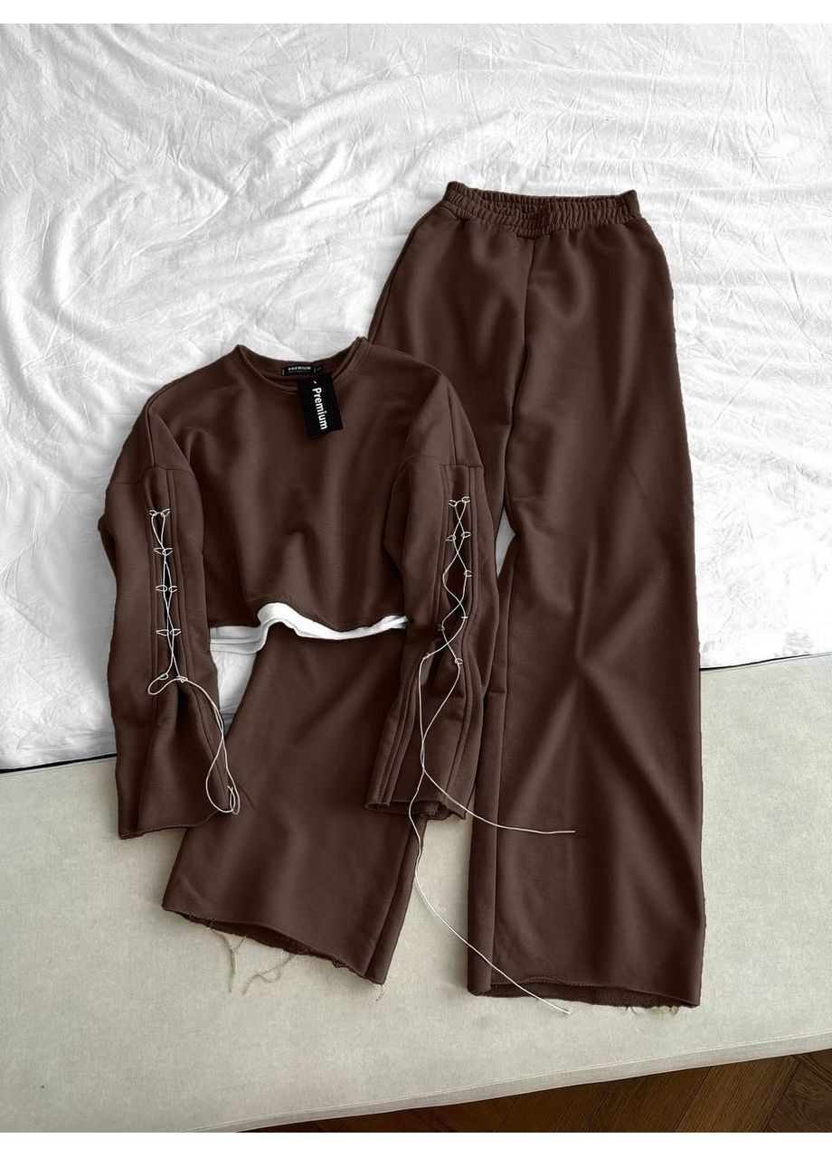 Женский костюм кофта + палаццо из турецкой трехнитки (свободный крой)👉 Замеры в описании GD/GL Модний простір (364967032)