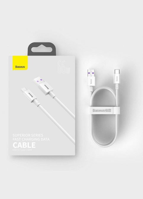 Кабель Superior Series Fast Charging Data Cable USB to Type-C 66W 1m White Baseus (297455969)