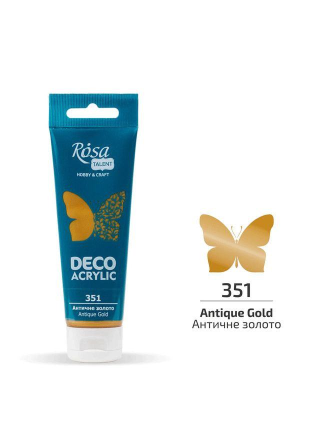 Акрил для декора, Античное золото (351), металлик, 75 мл, Rosa Talent (362661348)