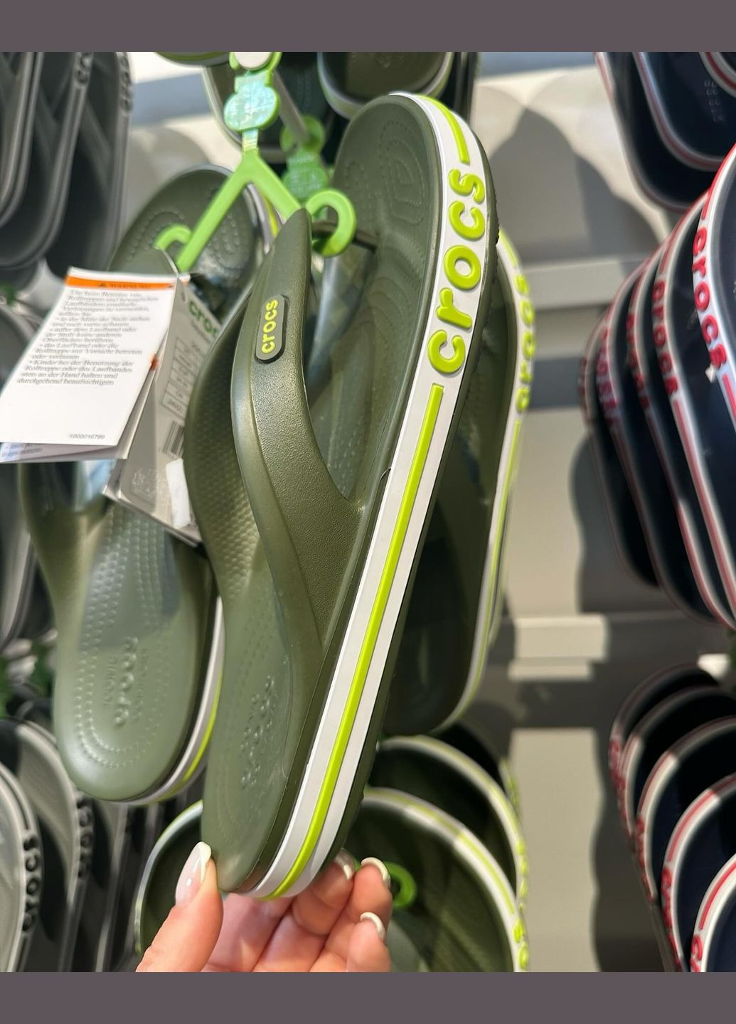 Крокс вьетнамки Баябенд Серые Bayaband Slate Grey/Lime Punch Crocs flip (347619892)