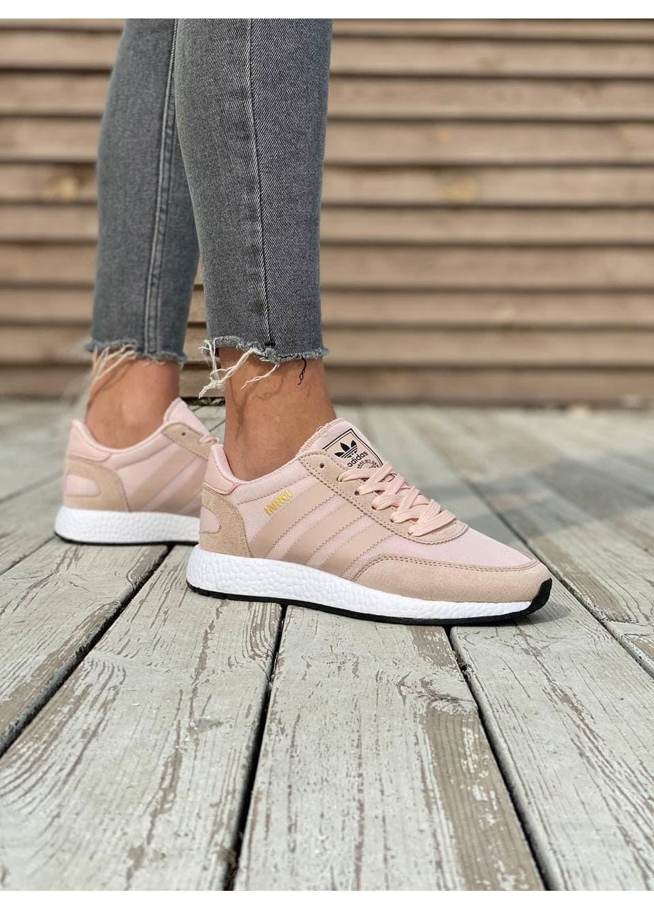 Розовые демисезонные кроссовки мужские adidas iniki pink white адидас иники No Brand