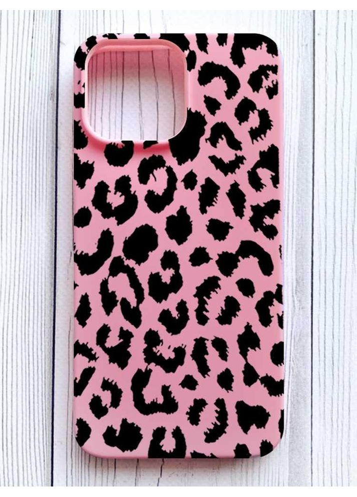 Матовий рожевий чохол на iPhone 16 Pro Max Леопардовий принт (принт 374) Creative (356123468)