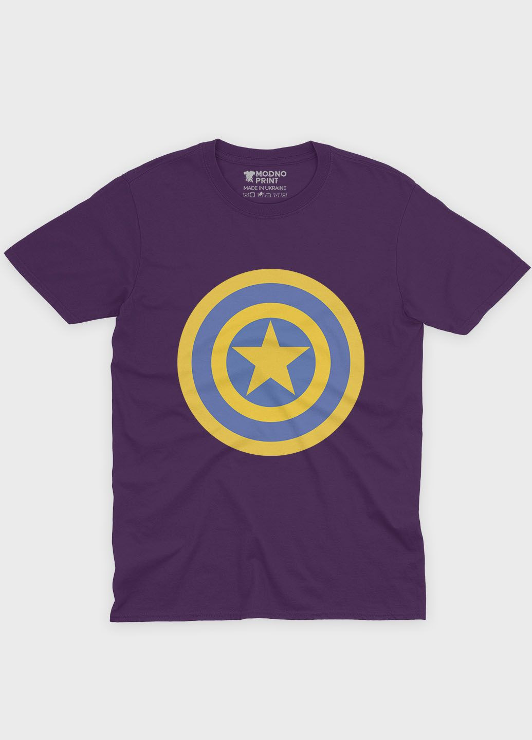 Фіолетова демісезонна футболка для хлопчика з патріотичним принтом (ts001-3-dby-005-1-058-b) Modno