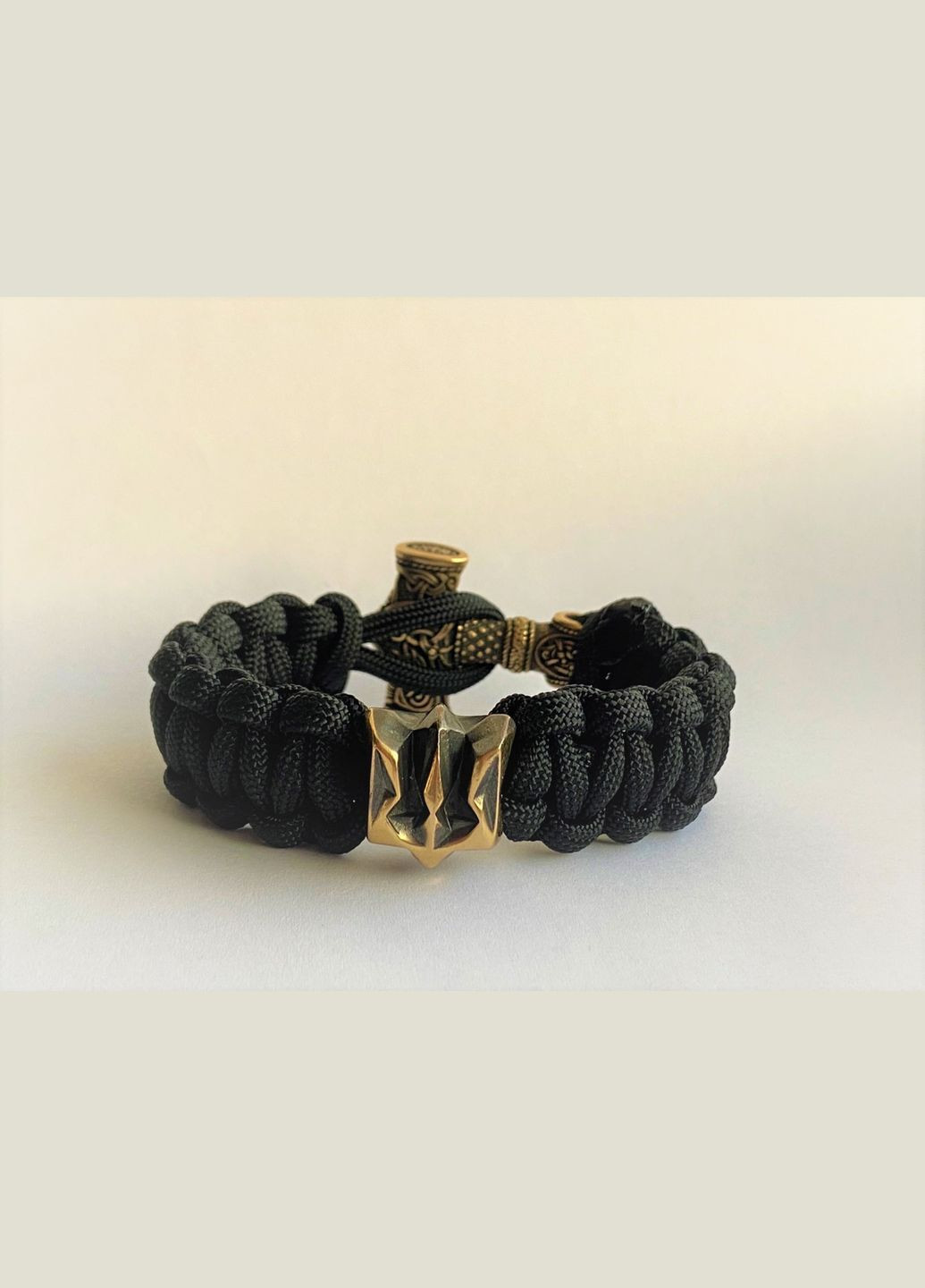 Браслет із Молотам Тора та гербом України з латуні бронзи та паракорду плетіння кобра + брелок у подарунок No Brand (341738936)