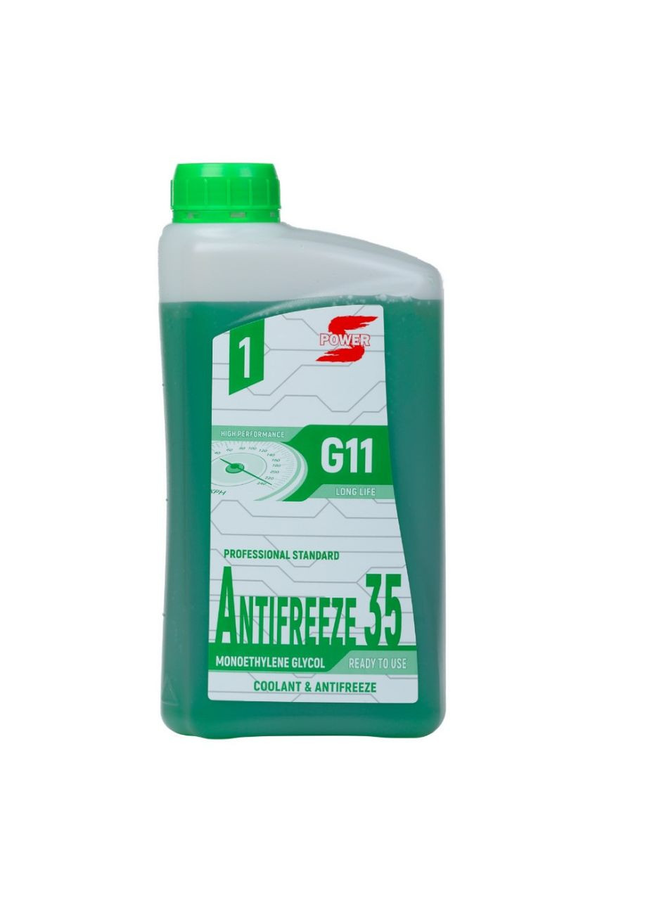 Охлаждающая жидкость 35 G11 GREEN (1 л) антифриз зеленый (41040) S-power (295032549)