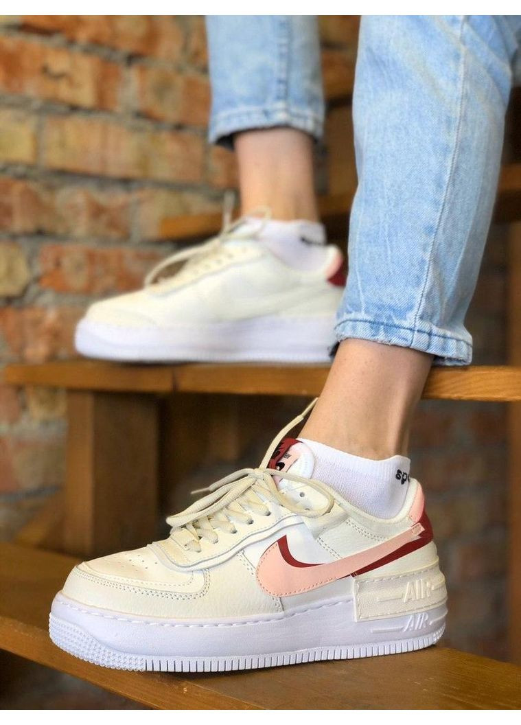 КРОСІВКИ ЖІНОЧІ NIKE AIR FORCE 1 SHADOW PHANTOM НАЙК АІР ФОРС 1 ПРЕМІУМ No Brand білі демісезони (369389305)